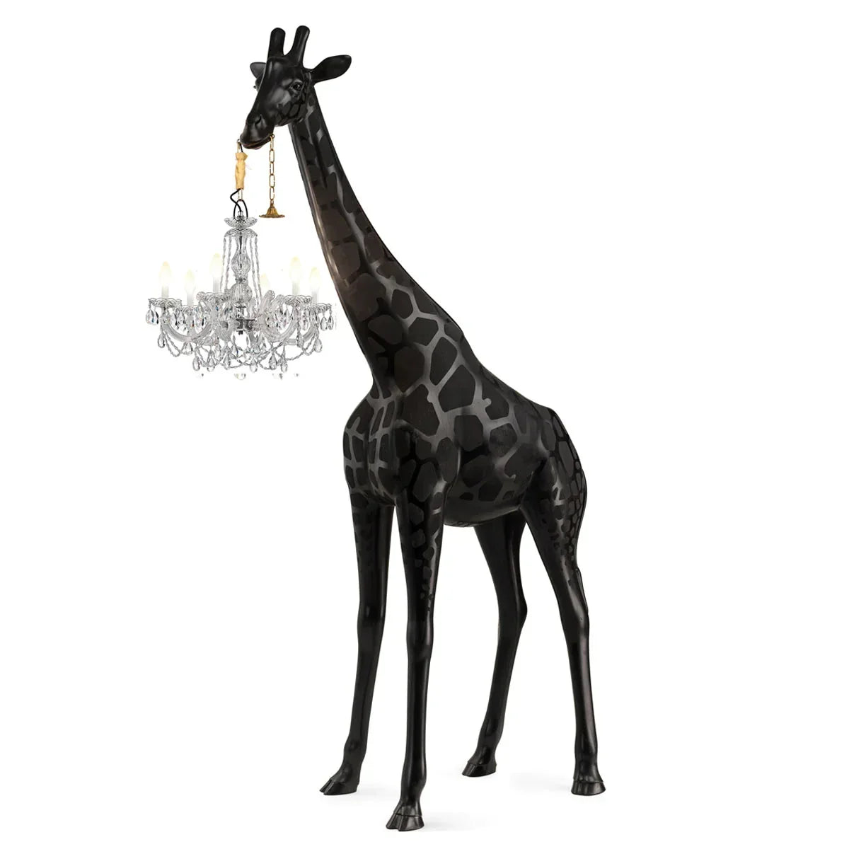 Black Giraffe Floor Lamp with Crystal Chandelier | Indoor or Outdoor 100 to 400cm 6 Light Casalola Lights Luxury Lamps