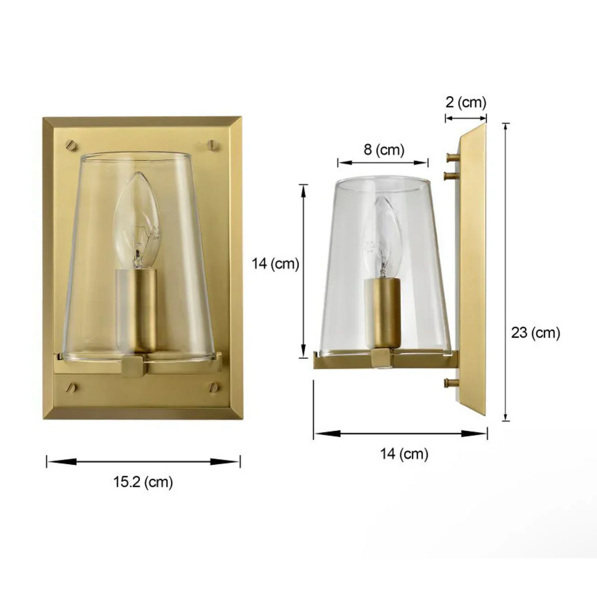 Black Glass & Copper Wall Sconce | Clear-shade Modern Bedroom Hallway Bath Minimalist Casalolalights Luxury Lamps