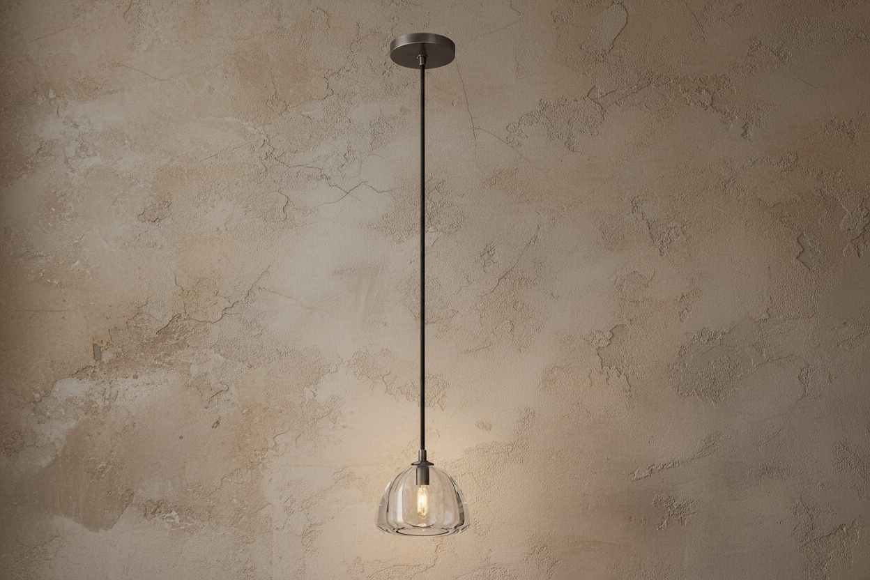 Glass Pendant Light with Brass Accents – Modern Minimalist Hanging for Kitchen Dining Room or Entryway Casalolalights