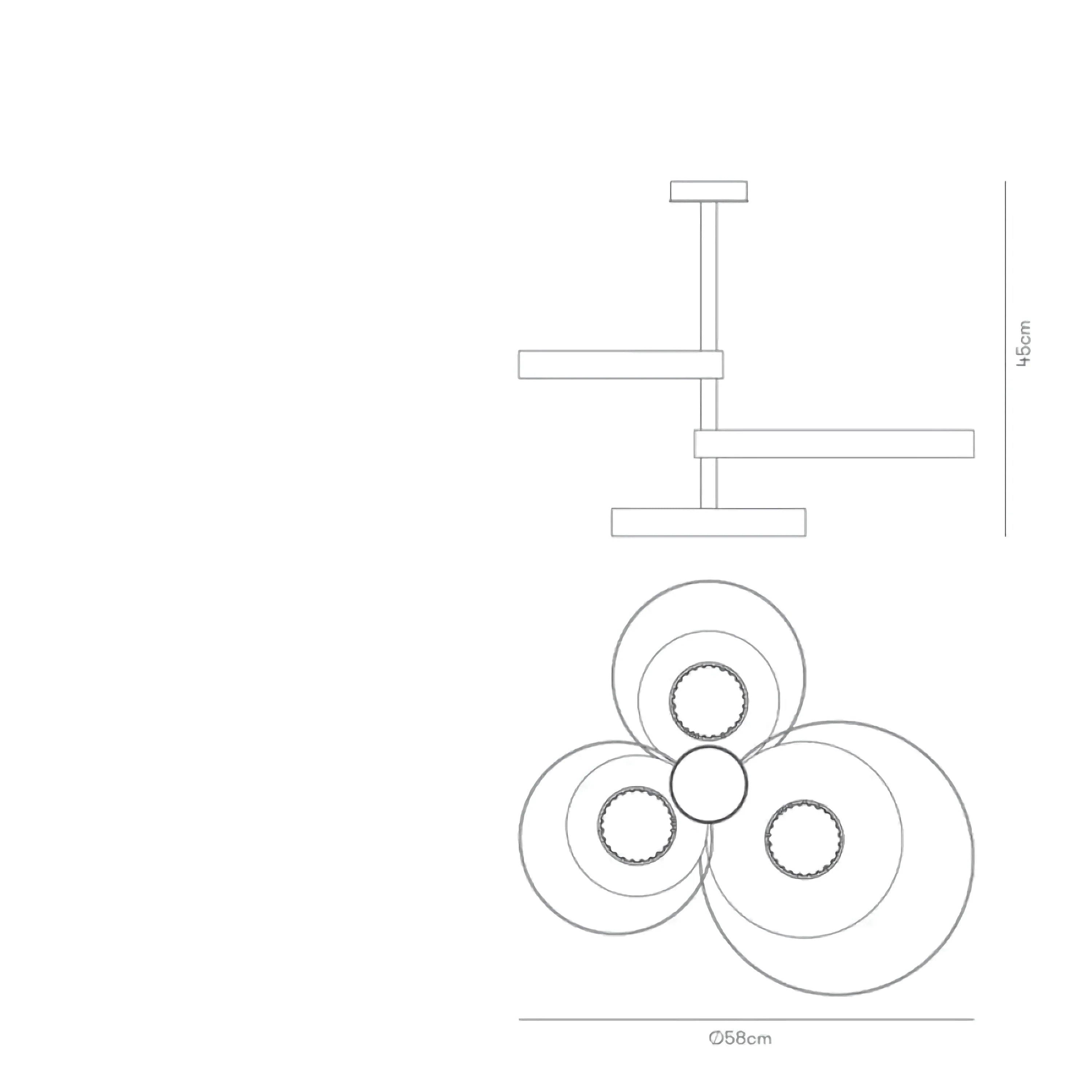 Black Gold Ring Semi Flush Mount Chandelier | Modern Brass Ceiling Light for Dining Room Loft Entryway