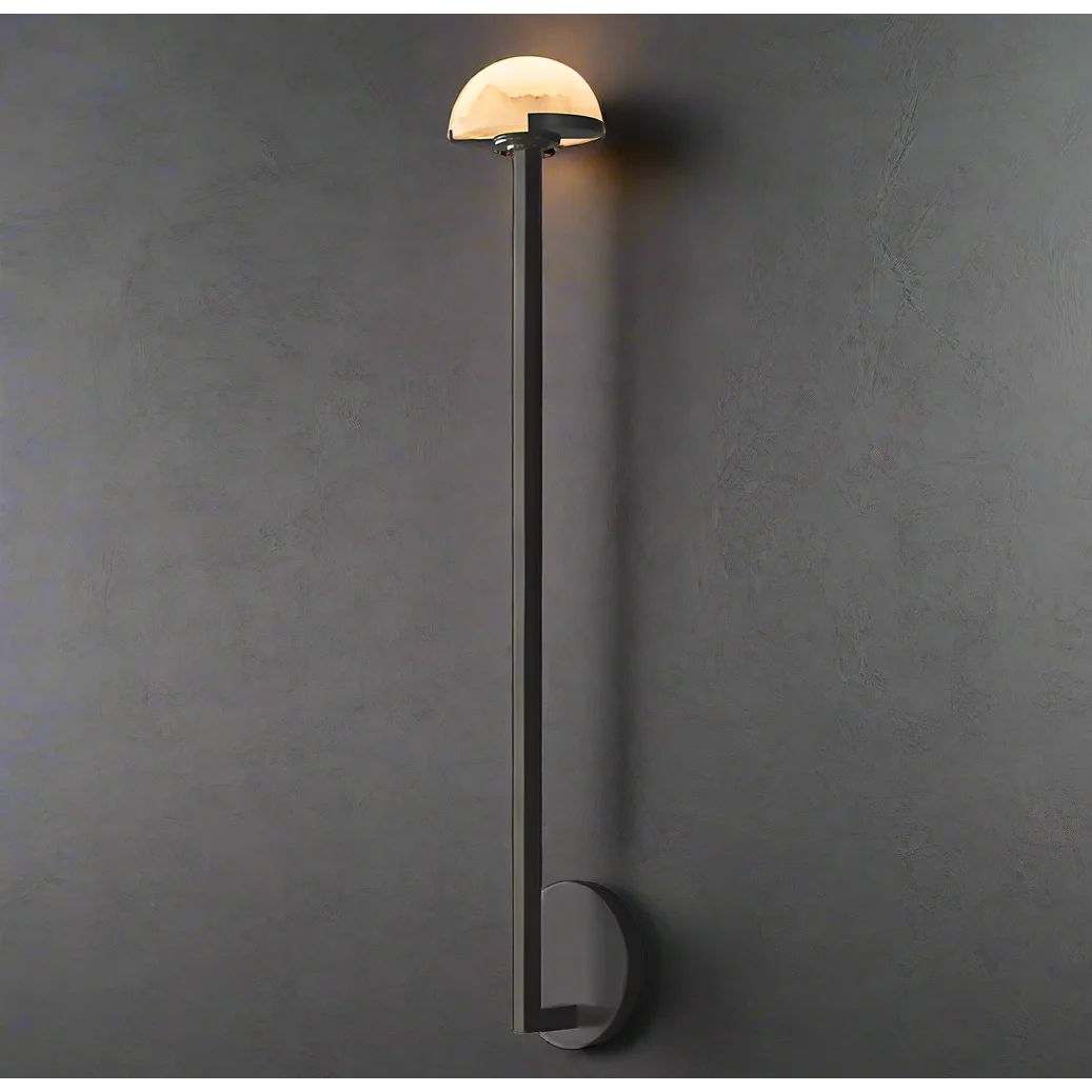 Luxury Brass and Alabaster Wall Sconces – Modern Lamp for Bedroom or Hallway