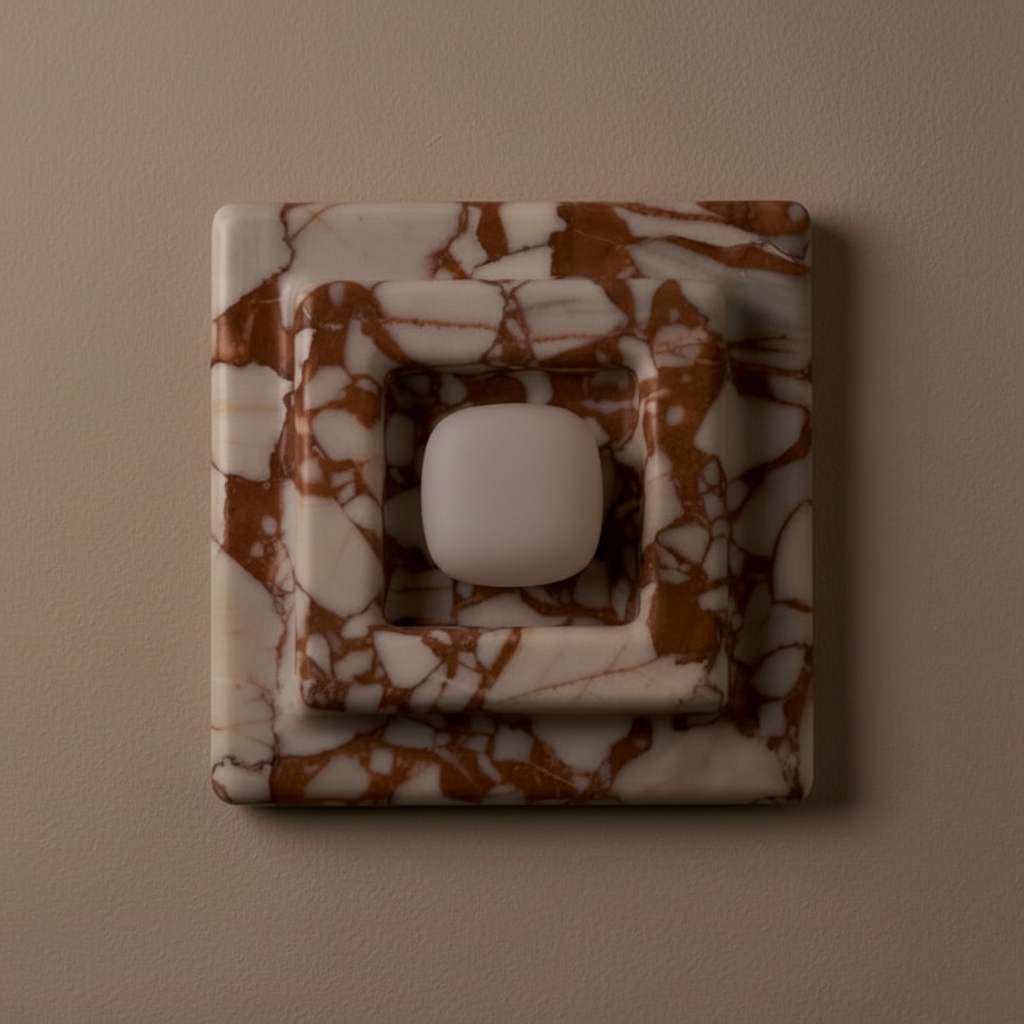 Черный квадратный настенный светильник из мрамора|clmzu45