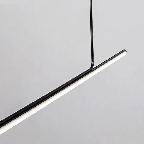 Modern Linear Pendant Lamp | Black Led Minimalist Ceiling Lamps for Kitchen Island Dining Room