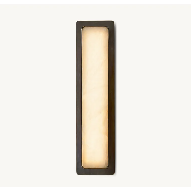 Black Marble & Copper Wall Sconce | Vertical Stone-panel Modern Industrial Hallway Bedside Casalolalights Luxury Lamps