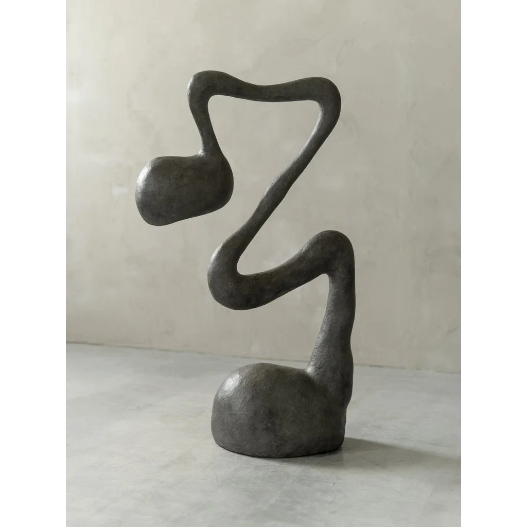 Living Room Wabi Sabi Sculptural Floor Lamp in Charcoal Textured Resin – Organic Modern Statement Lighting