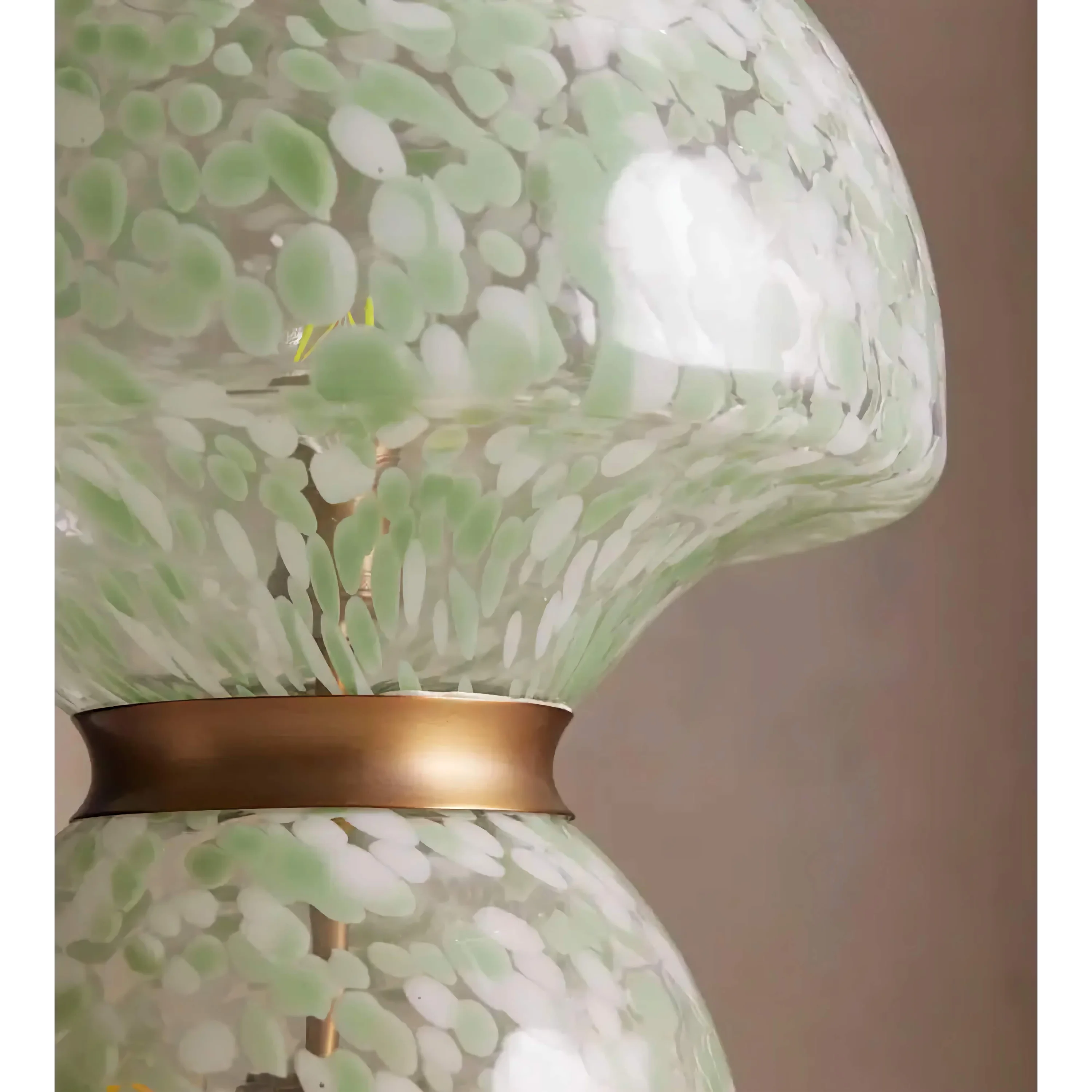 Hand Blown Murano Glass Table Lamp | Copper Banding Accent