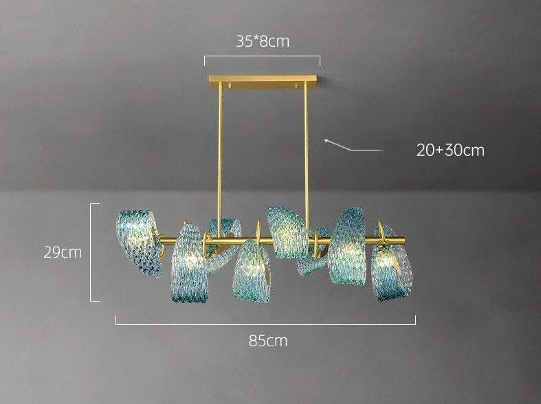 Italian Crystal Chandelier | Art Nouveau Glass and Iron Lighting for Living Dining Rooms