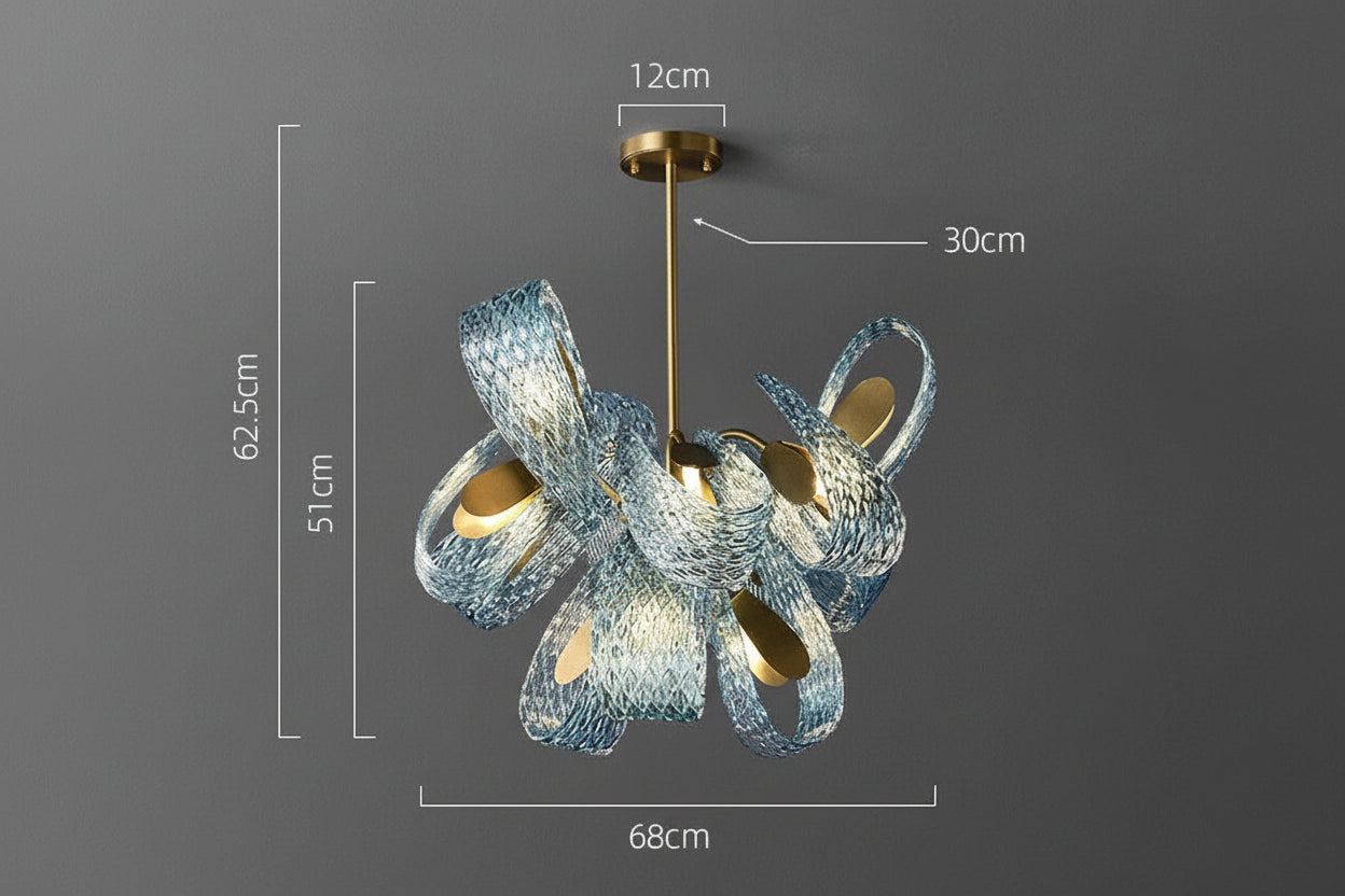 Italian Crystal Chandelier | Art Nouveau Glass and Iron Lighting for Living Dining Rooms