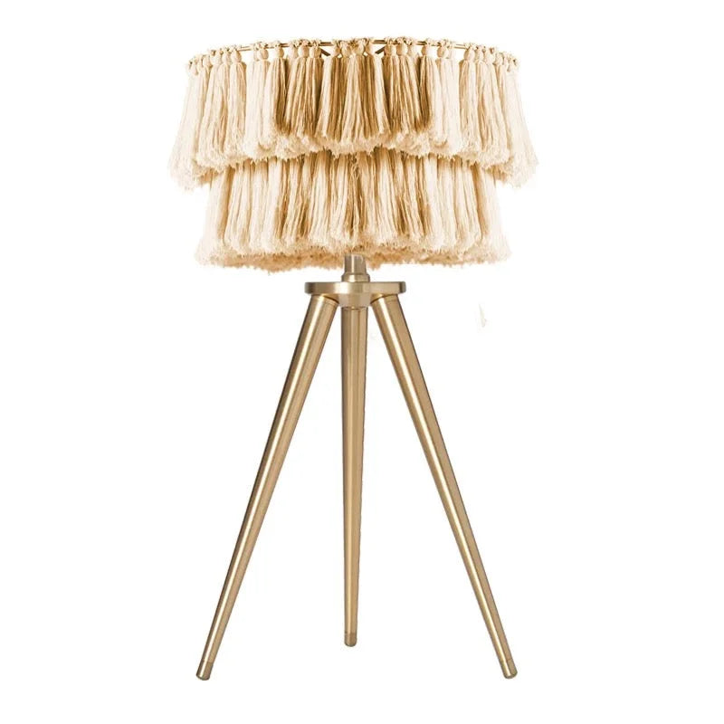 Bohemian Tassel Table Lamp | Organic Cotton Accent Lighting for Bedroom or living room Casalolalights Luxury Lamps