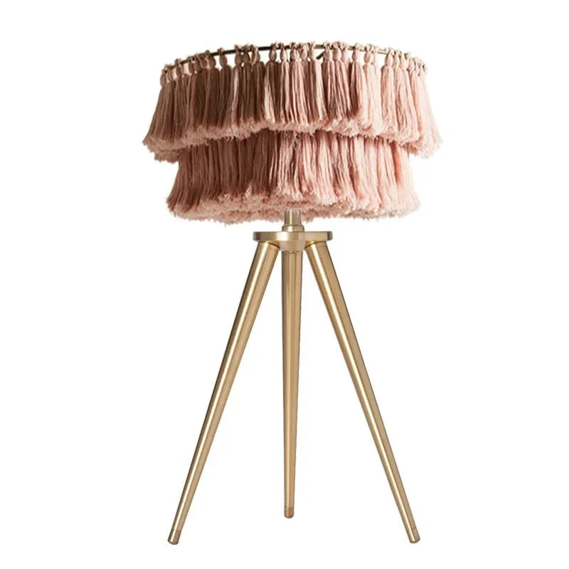 Bohemian Tassel Table Lamp | Organic Cotton Accent Lighting for Bedroom or living room Casalolalights Luxury Lamps