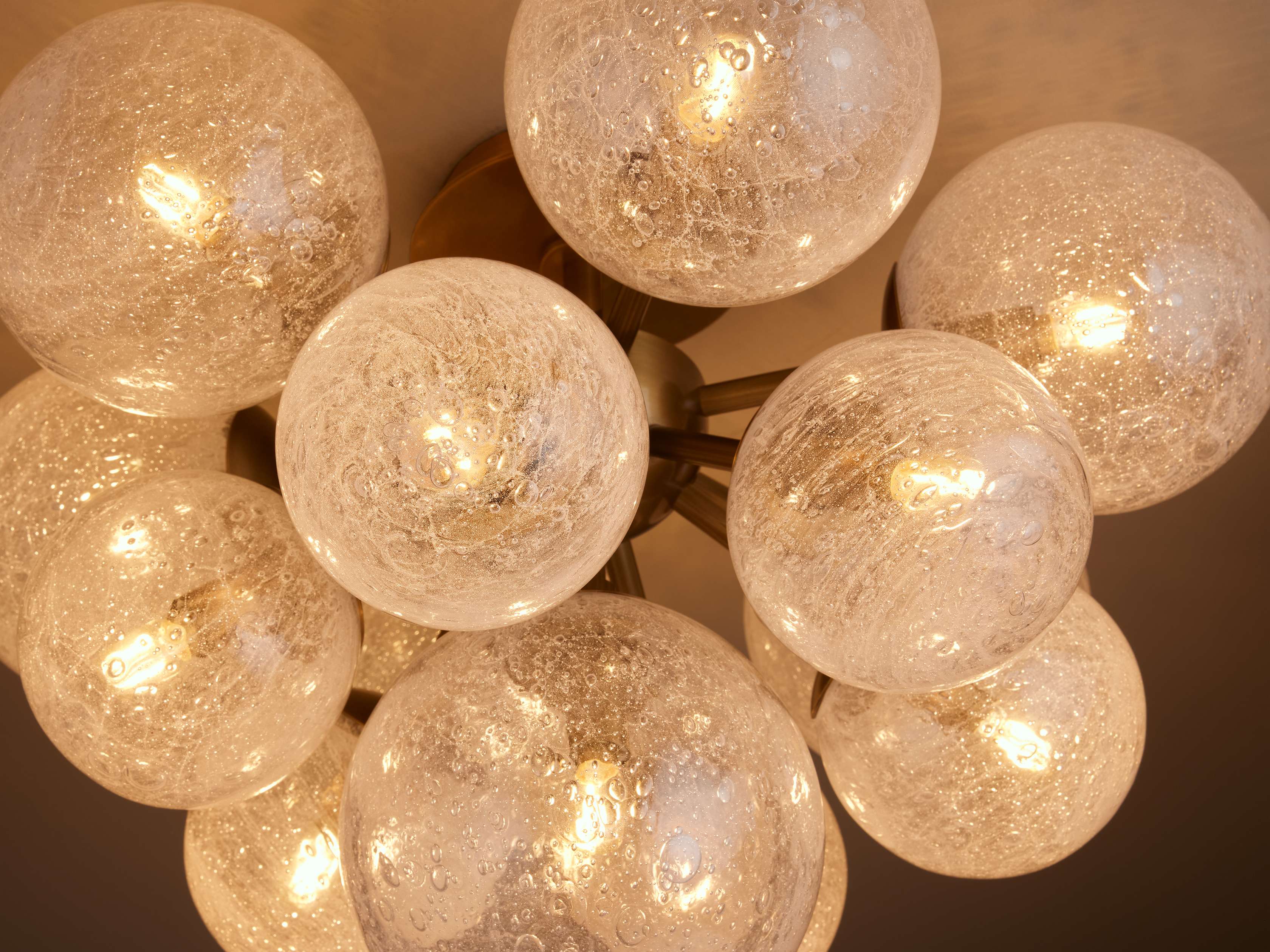 Hand Blown Bubble Glass Flush Mount Ceiling Light Art Deco Hallway Bedroom or Living Room Fixture Casalolalights Luxury