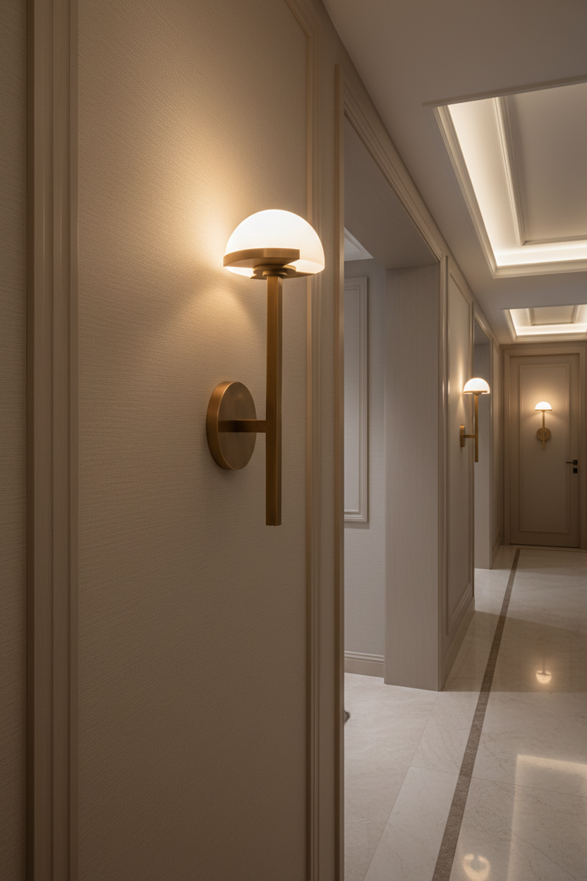 BRASS AND ALABASTER WALL SCONCE | CL024CH