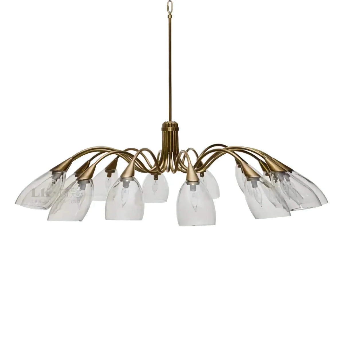 Brass Branch Chandelier | Solid & Glass-shade 56cm to 131cm Modern Sculptural Casalolalights Luxury Lamps for Interior