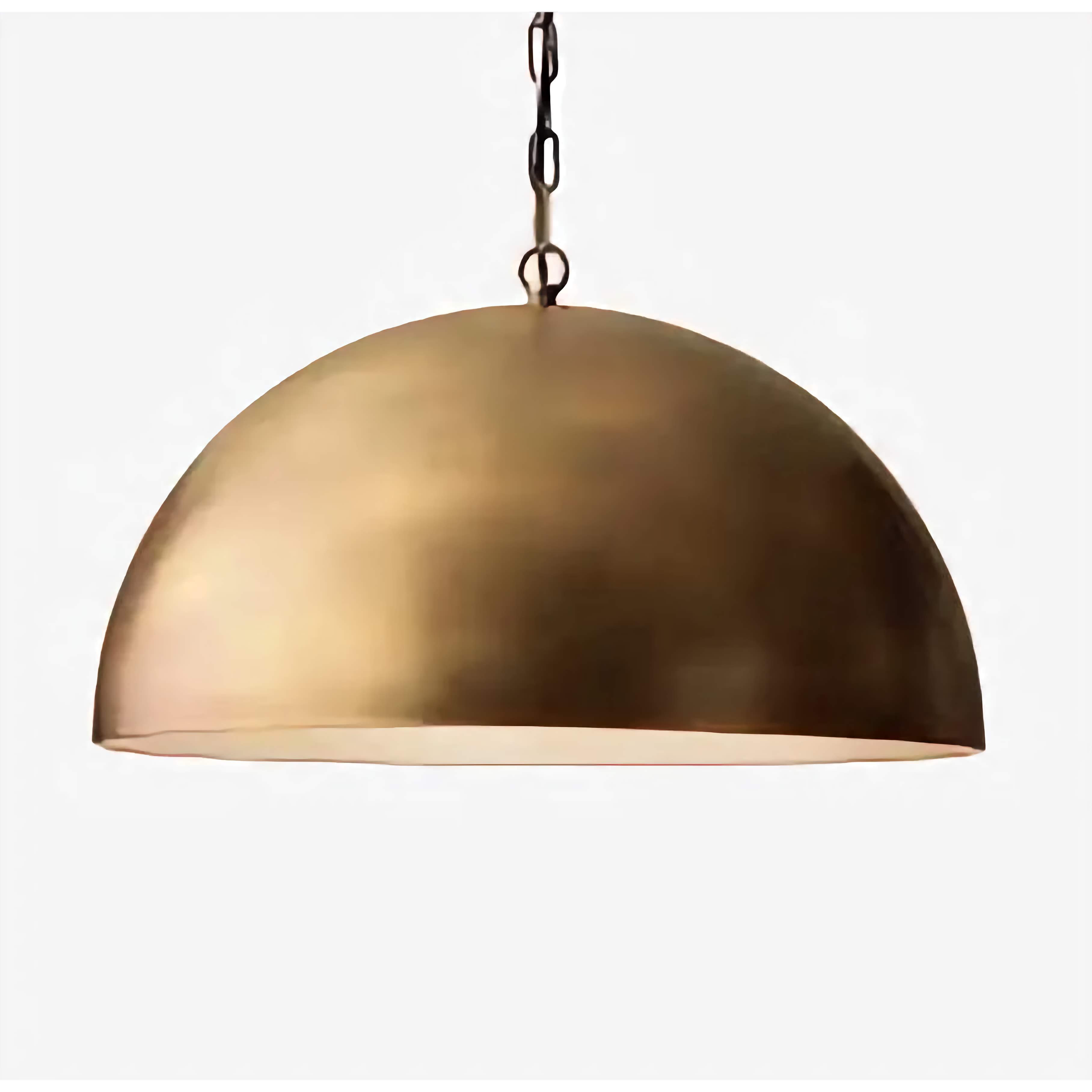 Dome Brass Pendant Light | Luxury Kitchen Island Lighting for Vintage Industrial Modern Interiors