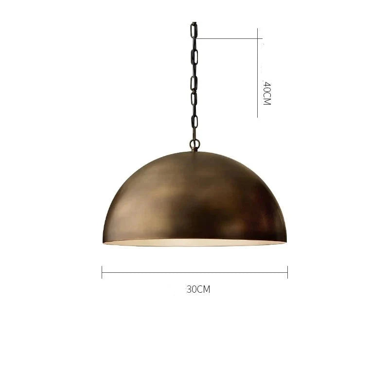 Dome Brass Pendant Light | Luxury Kitchen Island Lighting for Vintage Industrial Modern Interiors