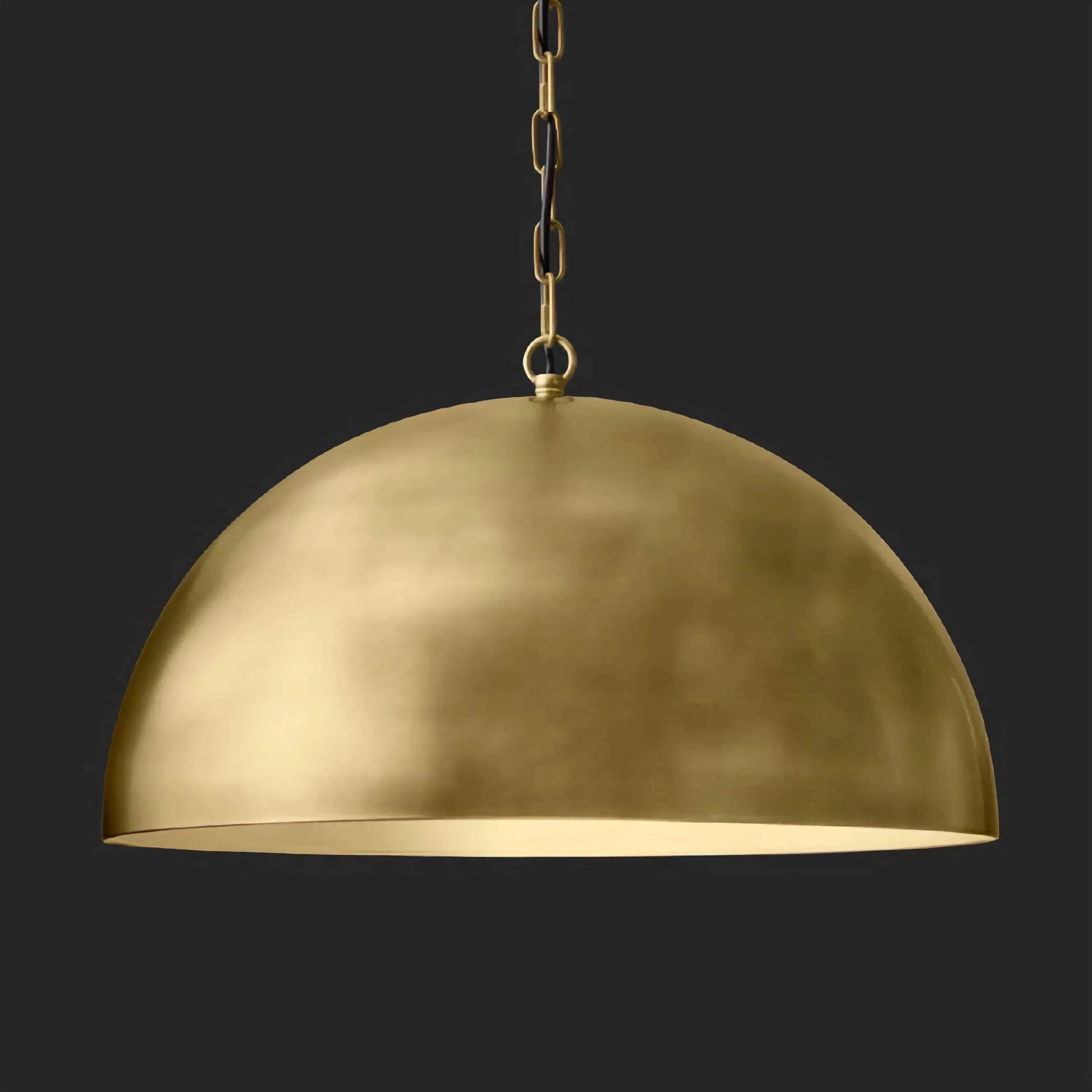 Dome Brass Pendant Light | Luxury Kitchen Island Lighting for Vintage Industrial Modern Interiors
