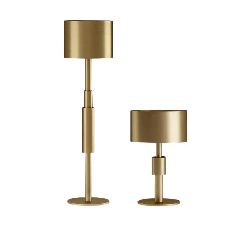 Luxury Brass Drum Table Lamp with Minimalist Metal Design for Living Room Bedroom or Office