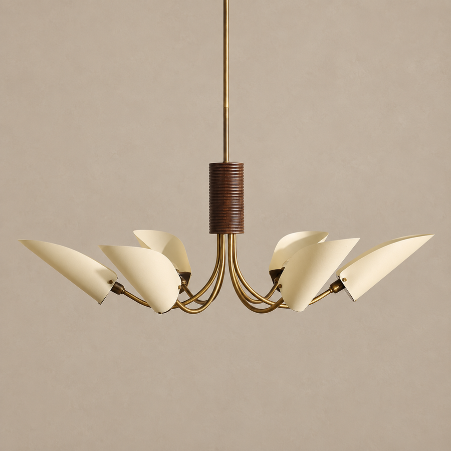 Brass & Fabric Chandelier