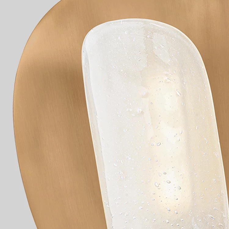 Brass and Glass Wall Sconce – Casalola Organic Backplate Light for Bedroom & Hallway