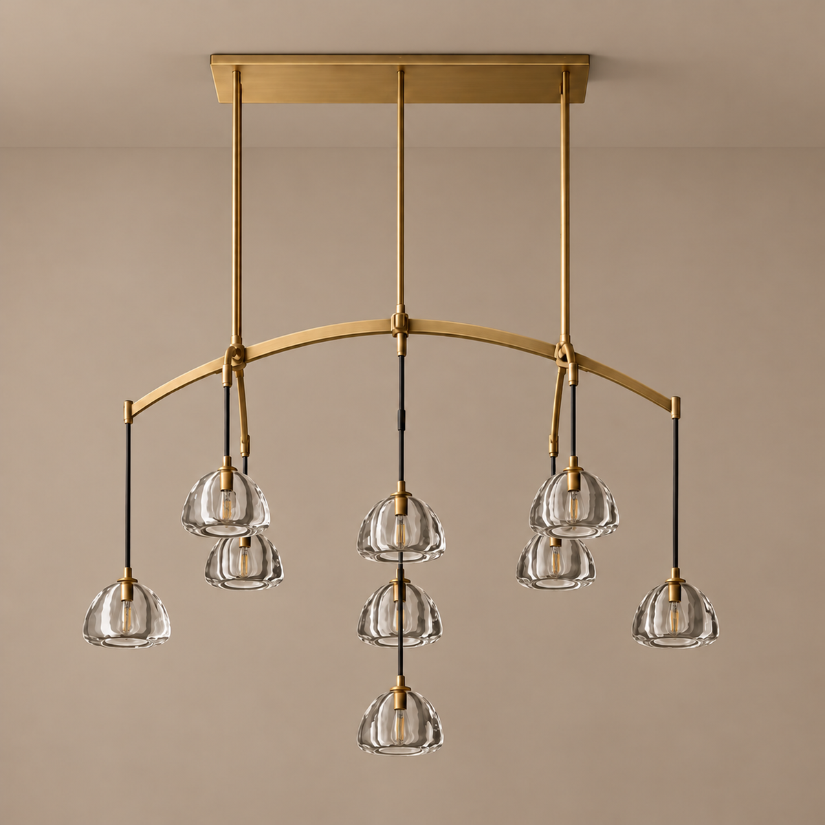 Linear Chandelier - Hand-blown Glass Drops Casalola Lights Luxury Lamps for Interior Designers