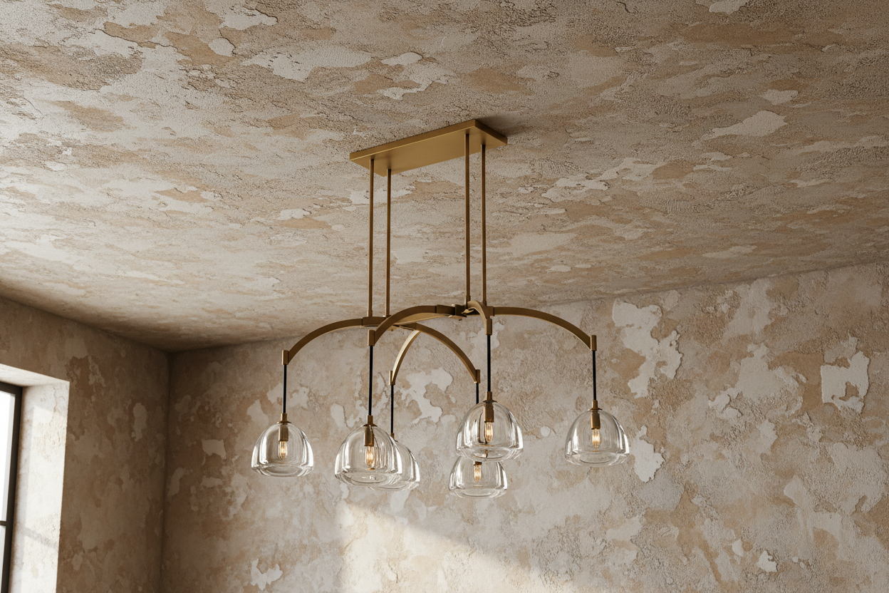 LAMPADARIO LINEARE IN VETRO E OTTONE | CLHRH5820L