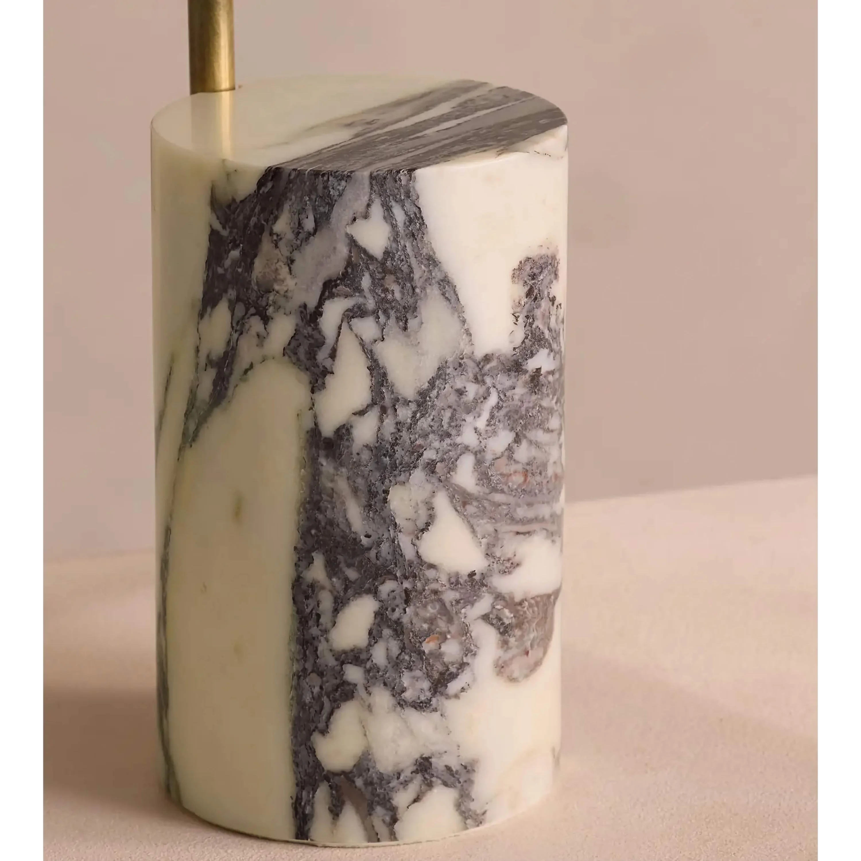 Brass Metal Floor Lamp with Marble Base | Modern Lighting for High End Interiors