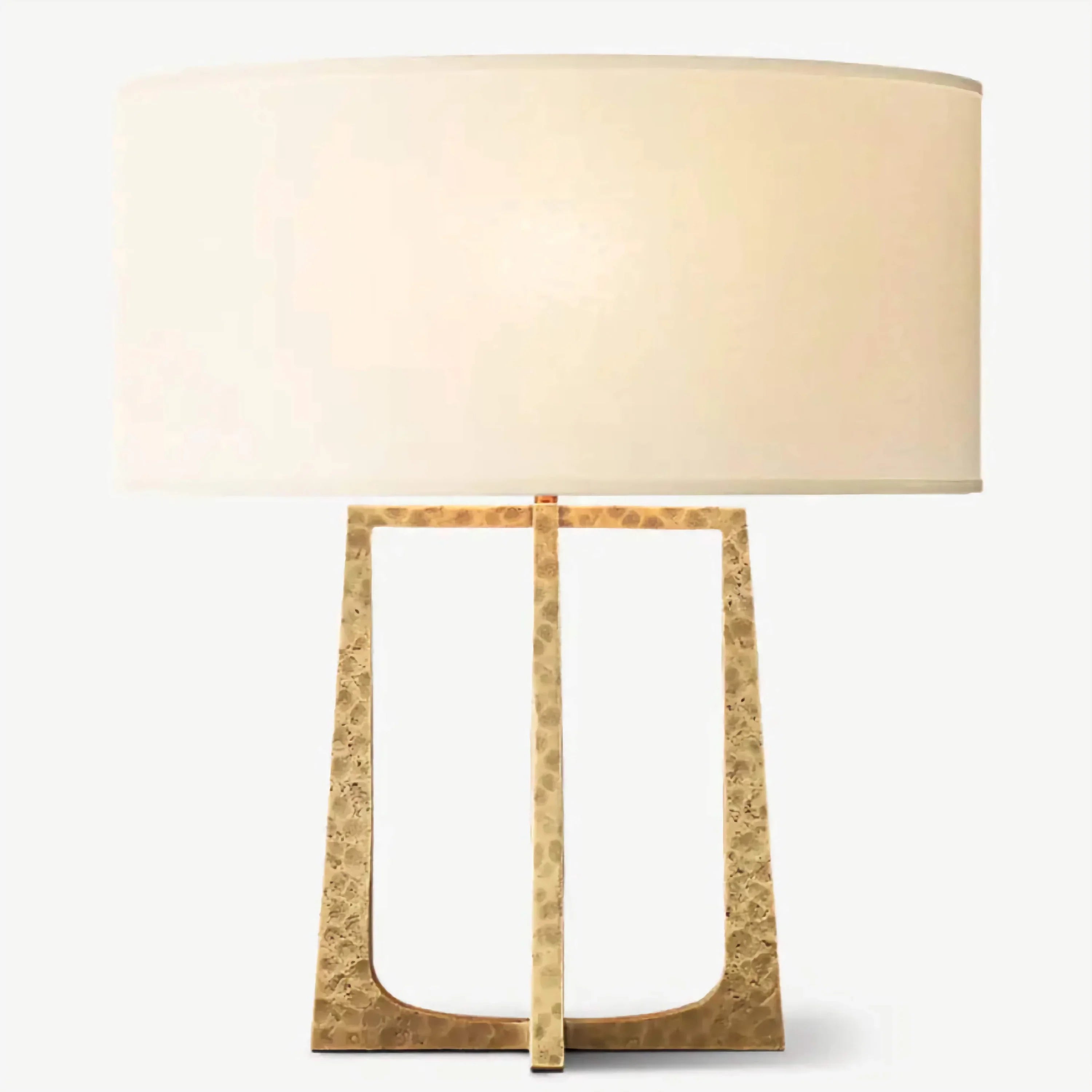 Hammered Brass Table Lamp | Luxe Modern Lighting with Linen Shade
