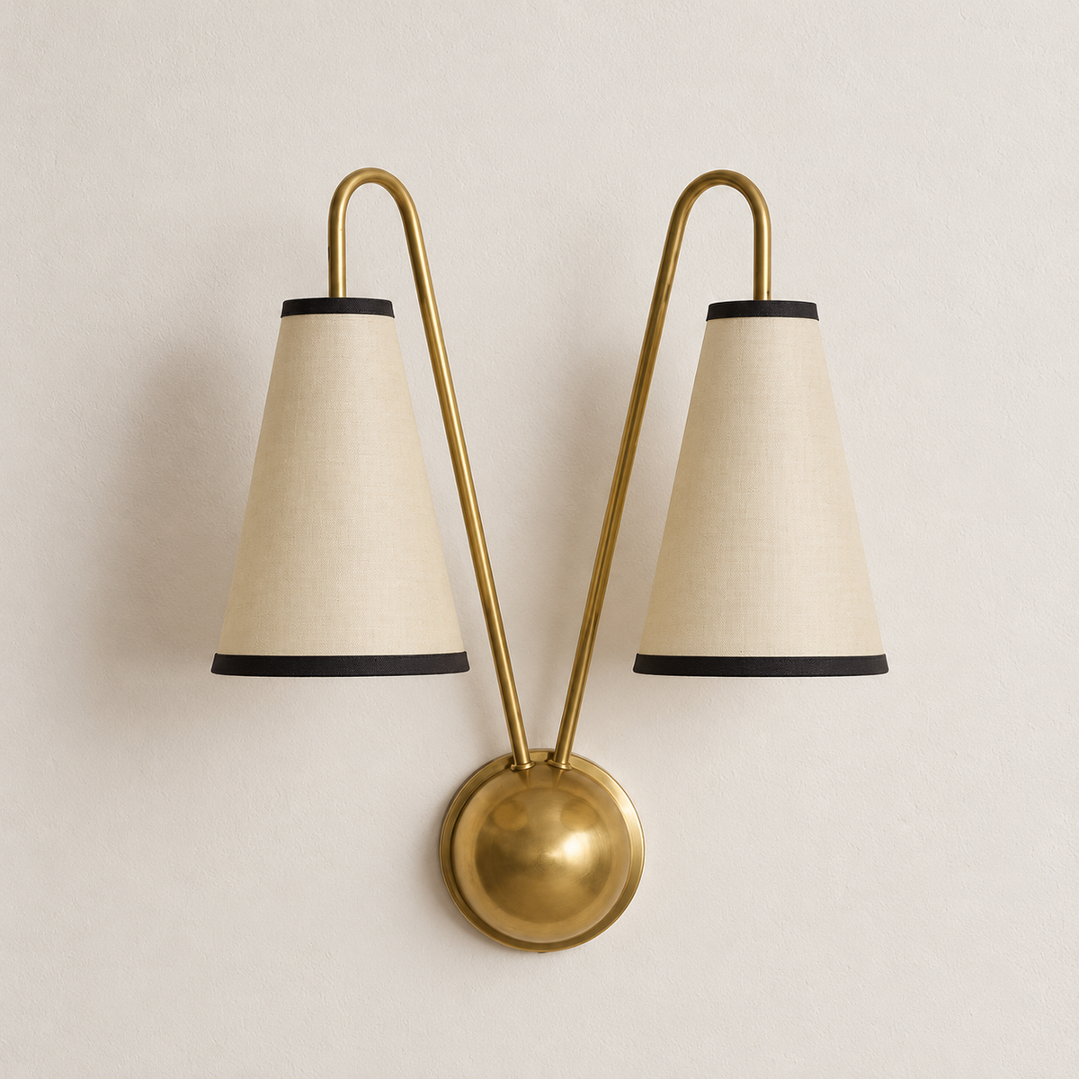 Brass Twin Arm Wall Sconce