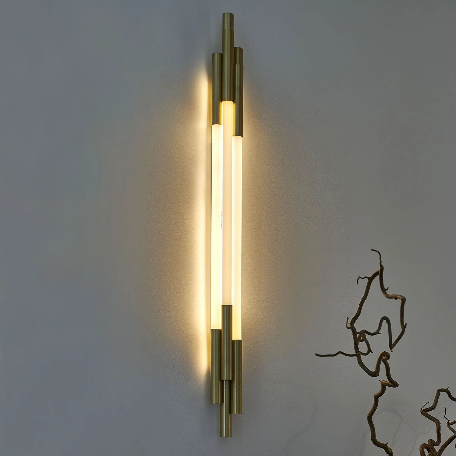 Sculptural Copper Linear Wall Sconces – Modern Minimalist Lighting