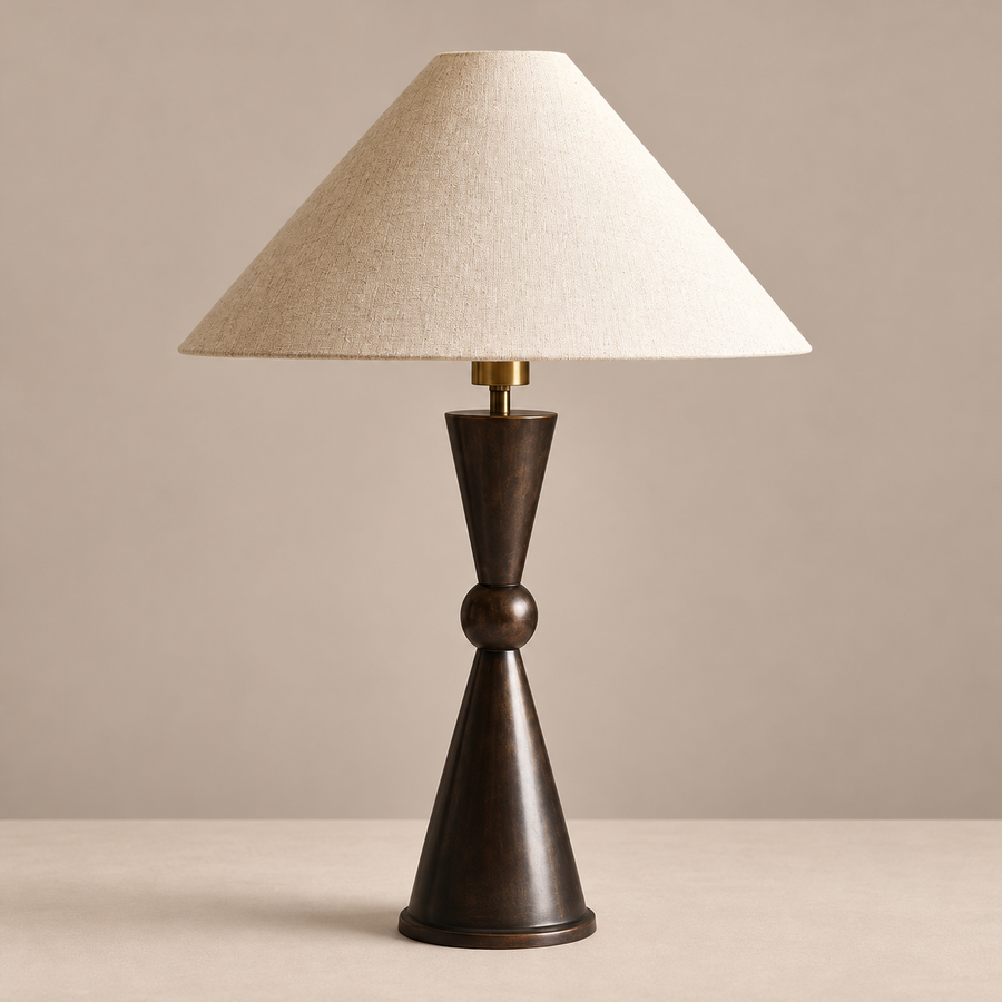 ART DECO BRONZE TISCHLAMPE