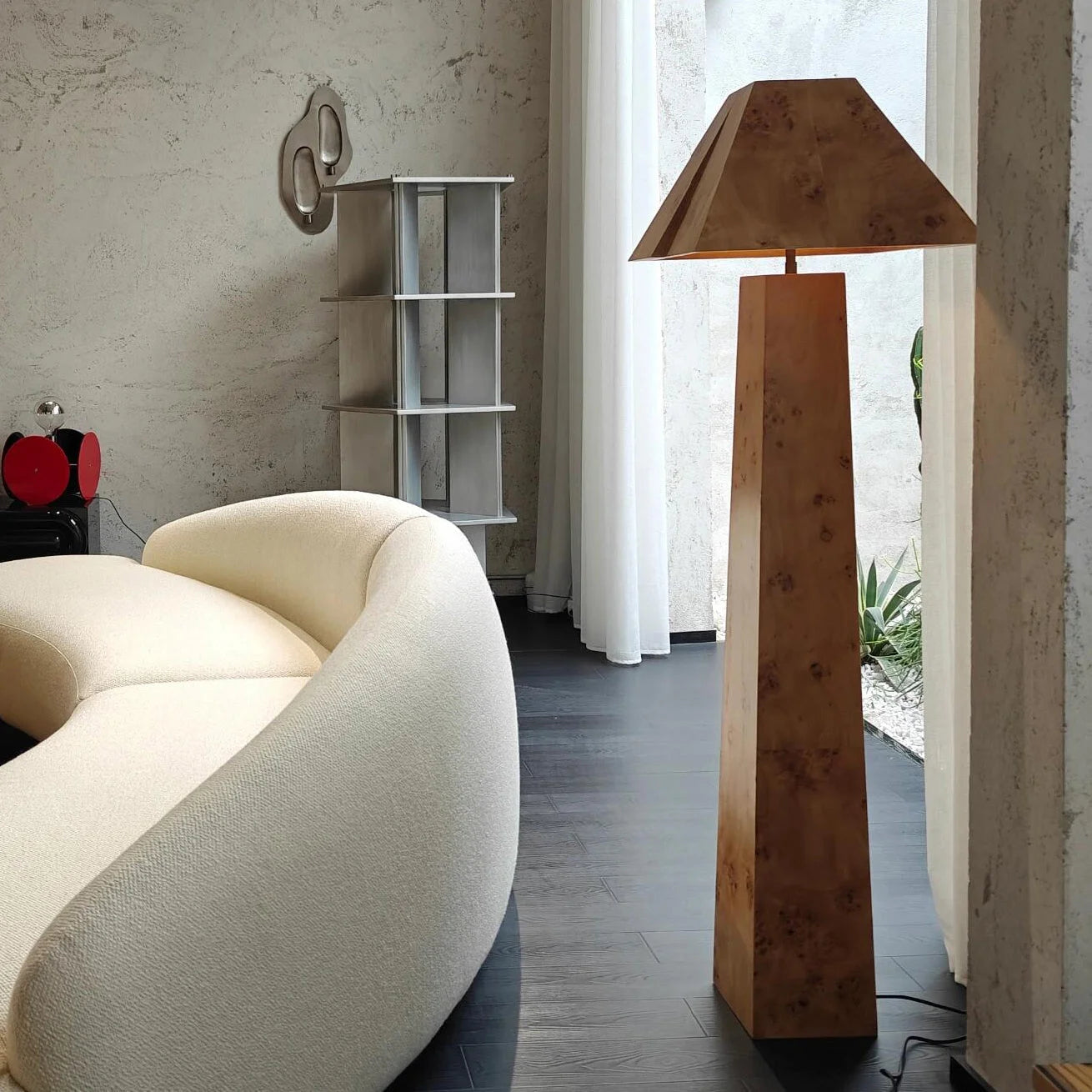 Burlwood Columnar Floor Lamp | Sculptural | Ambient Living Room Lighting