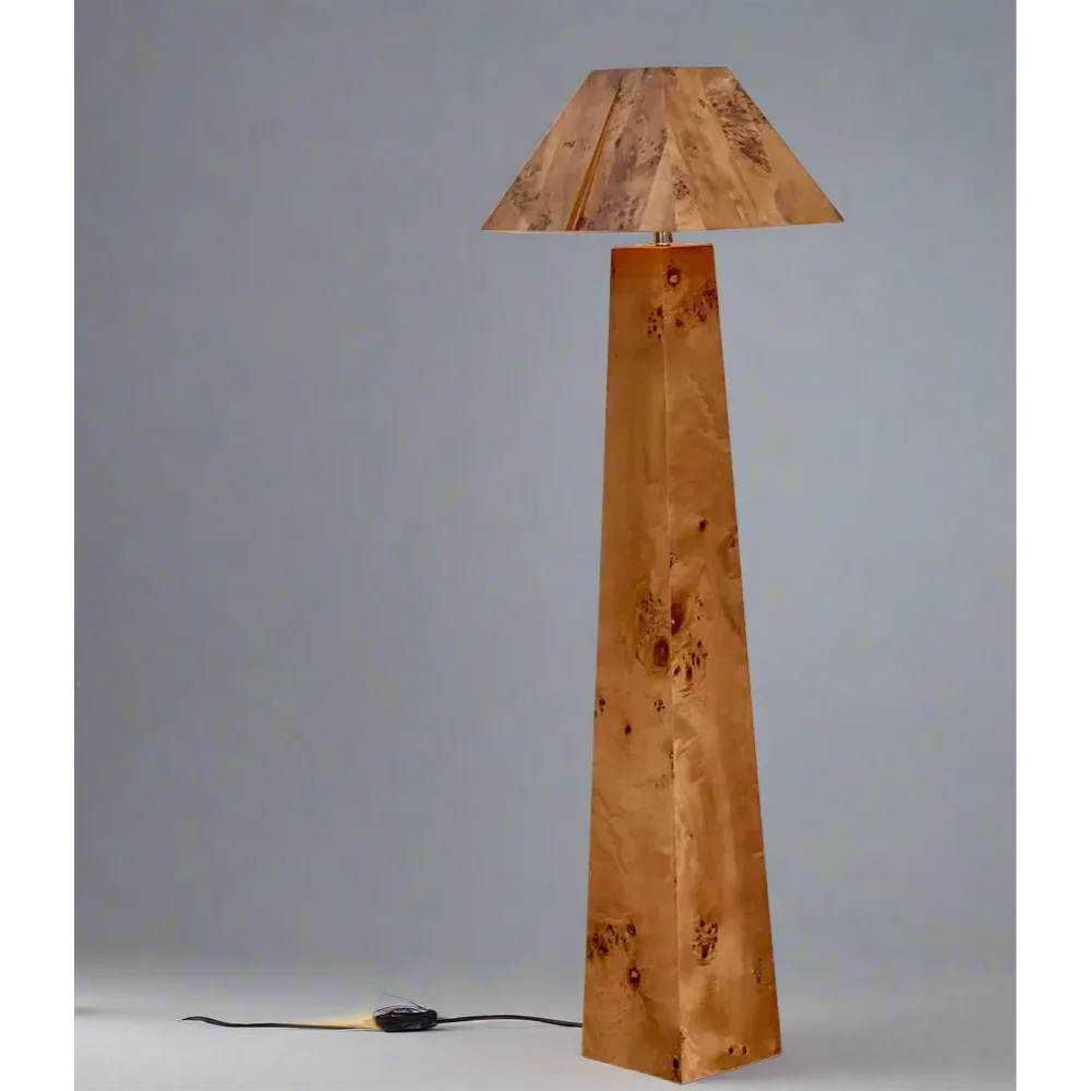 Burlwood Columnar Floor Lamp | Sculptural | Ambient Living Room Lighting