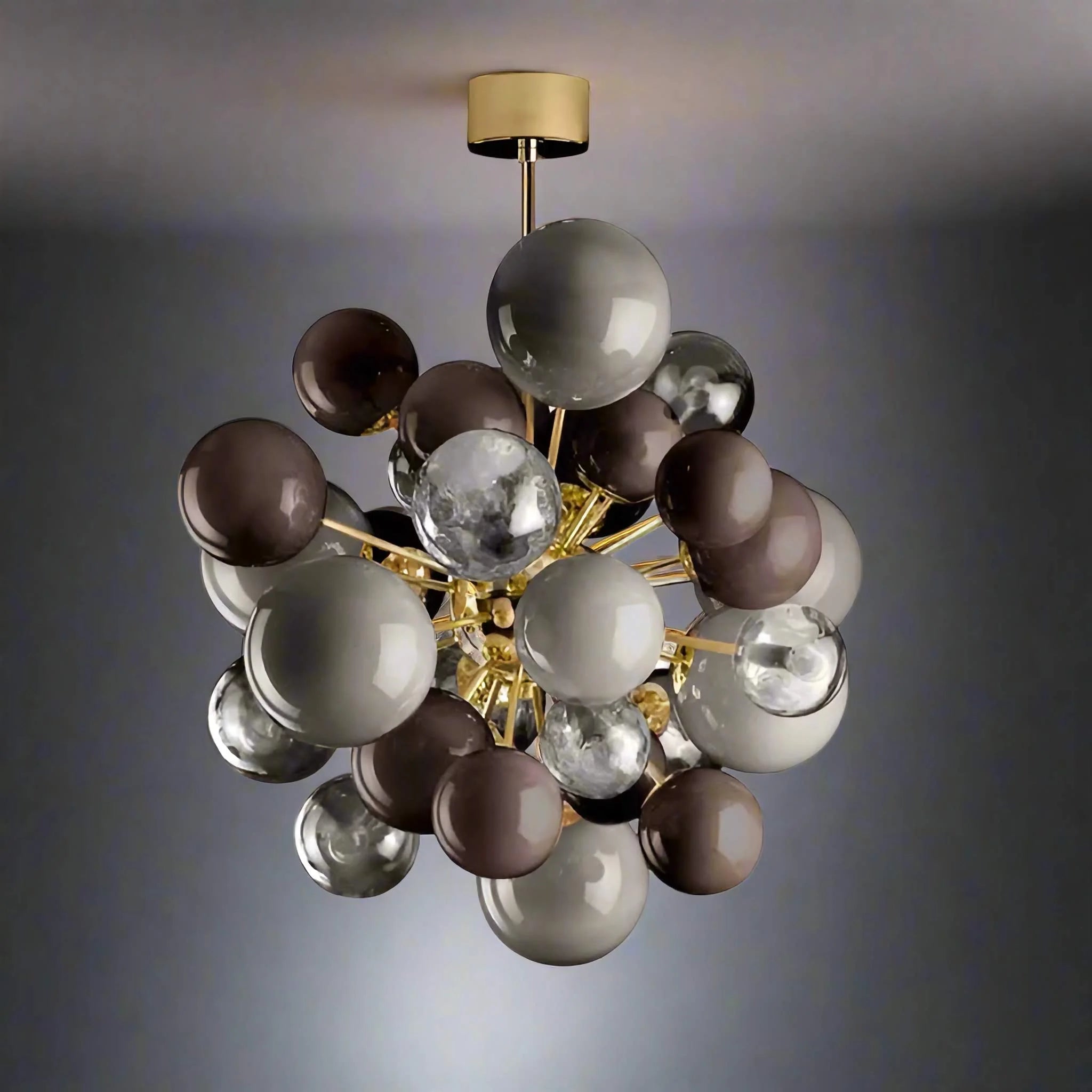 Real Luxury Murano Glass Chandelier for Contemporary Homes | Black Grey