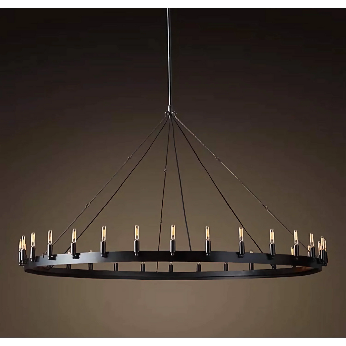 Black Candle Ring Chandelier for Dining Room | Stainless Steel 68 to 155 Cm (27 61 In) 12-34 Lights Casalola Luxury
