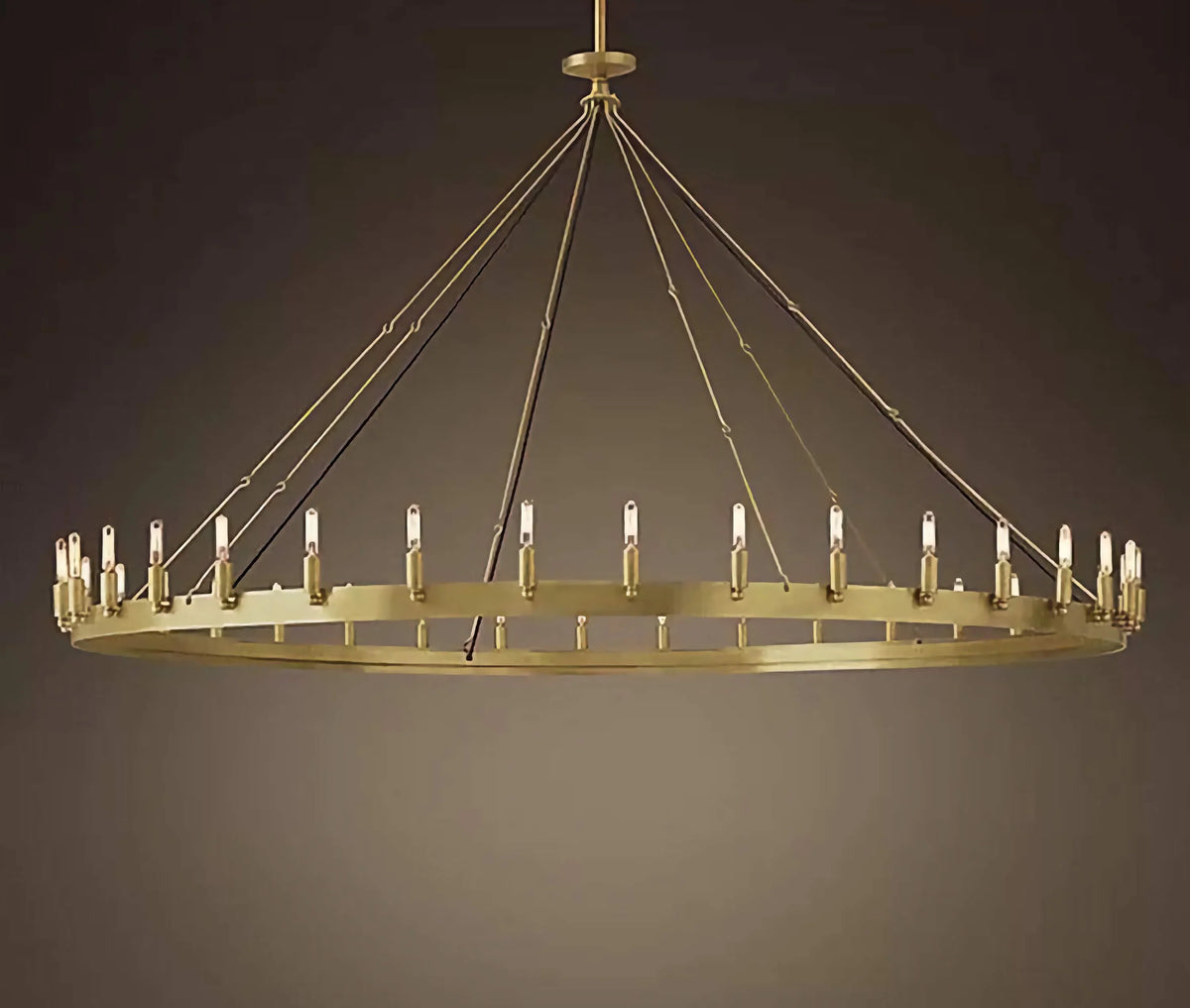 Brass Candle Ring Chandelier for Dining Room | Antique Finish 12 18 26 or 34 Lights E14 Casalola Luxury Lamps Interior