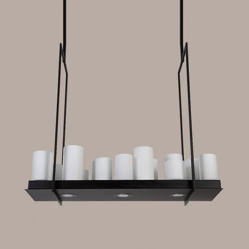 Black Candle Chandelier for Dining Room | Linear Stainless Steel Led Candles 75 to 180 Cm (30 71 In) Casalola Lights