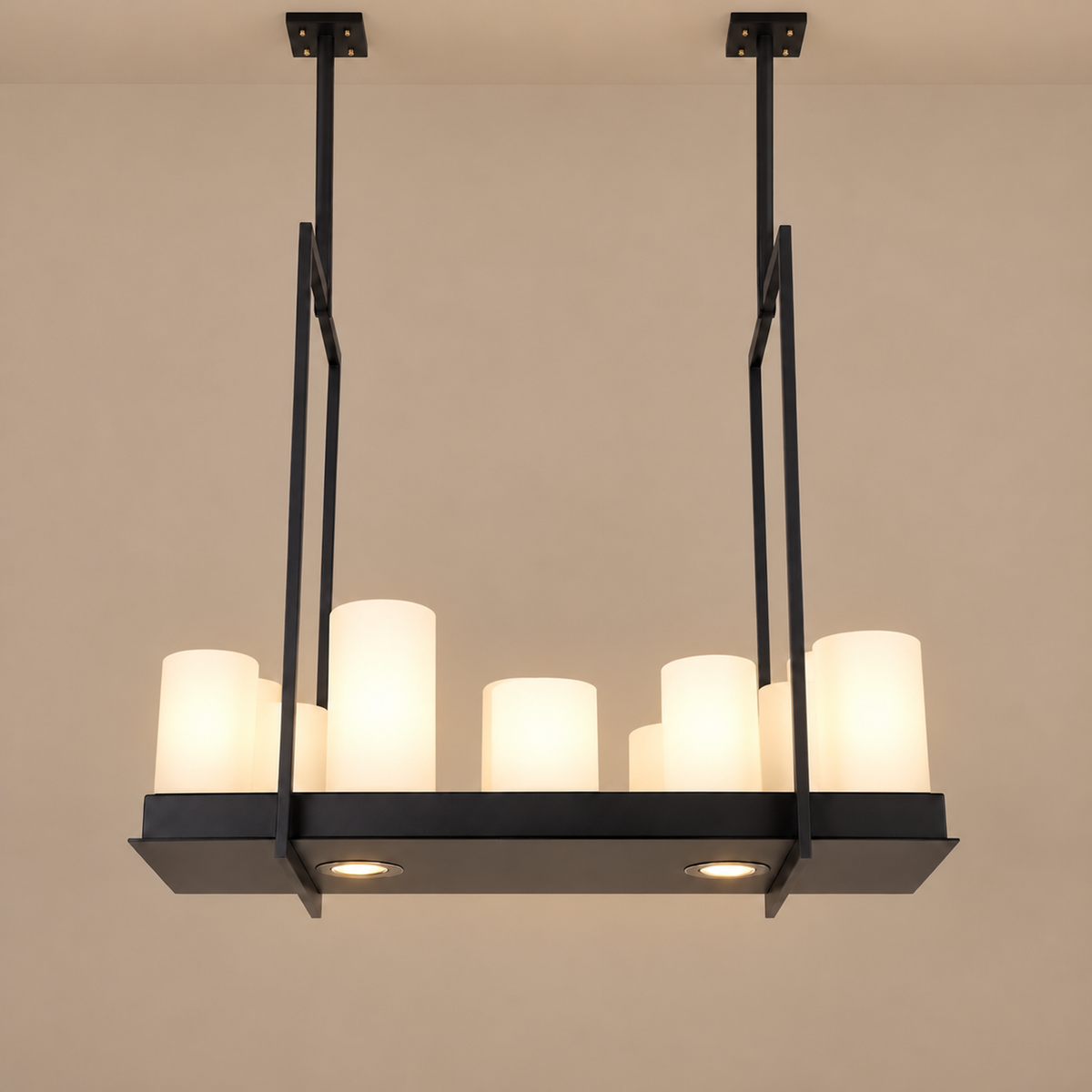 Candle Chandelier - Linear Led Black Frame Casalola Lights Luxury Lamps for Interior Designers