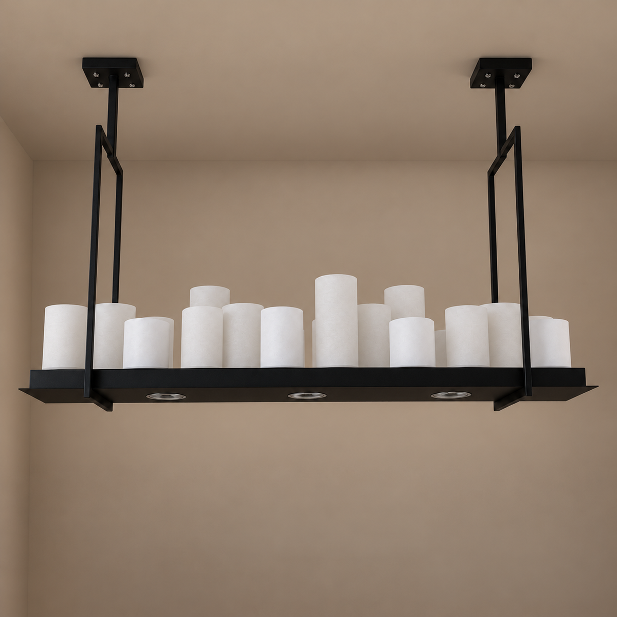 Candle Chandelier - Linear Led Black Frame Casalola Lights Luxury Lamps for Interior Designers