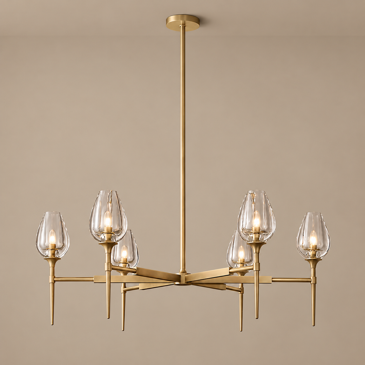 Glass Chandelier - Smoked Tulip Shades Hand-blown Casalola Lights Luxury Lamps for Interior Designers