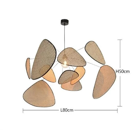 Cannage Hand-crafted Suspension | Timeless Wicker Chandelier | Parisian Chic and Coastal Design