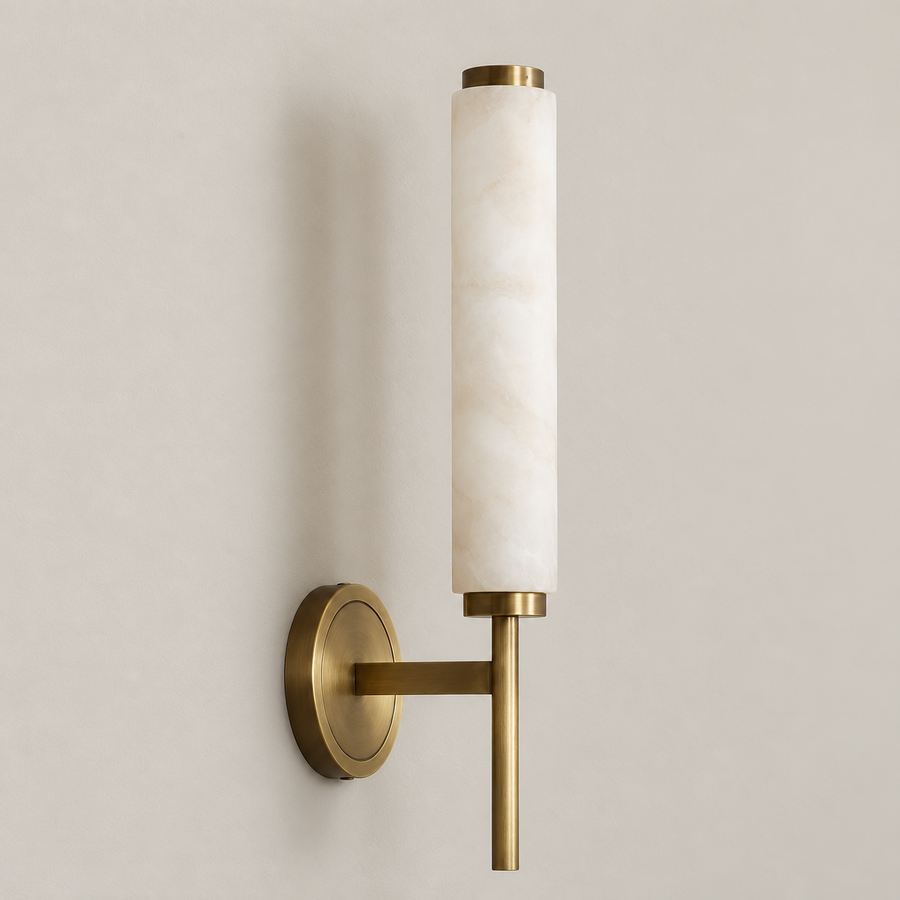 مصباح حائطي من النحاس والرخام