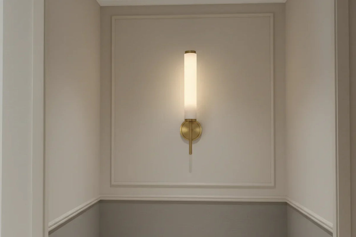 Genuine Alabaster Panel Wall Sconce | Low Profile Hallway Pair Entry Light 47cm Warm 2700k Led Casalola Lights Luxury