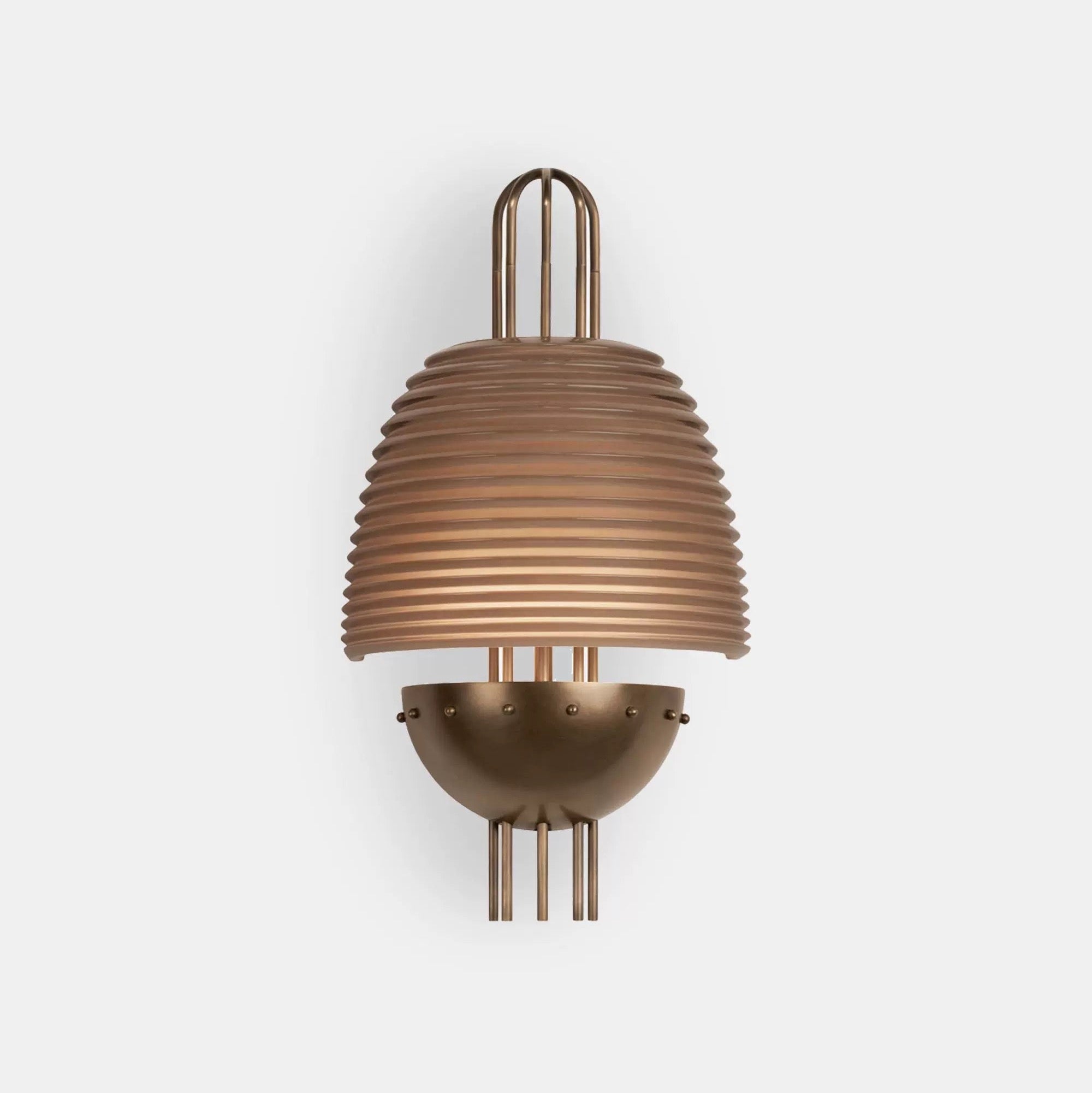 Art Deco Wall Sconce | Solid Copper & Fluted Glass | Industrial Vintage Revival Style | Casalola Lights Casalolalights