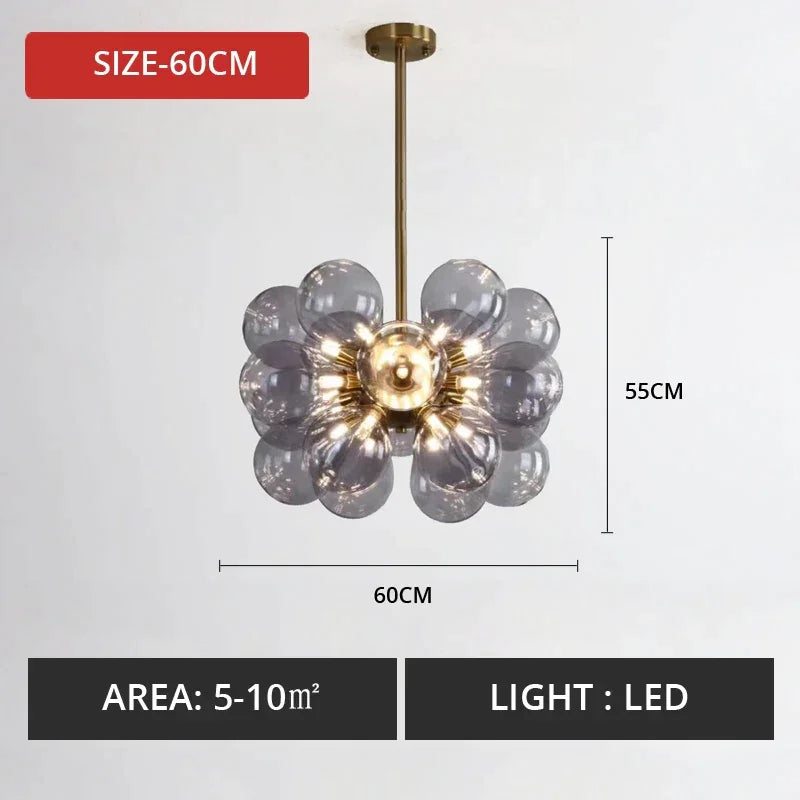 Eclectic Chandelier | Contemporary Hand-blown Glass | Luxury Flush Mount Installation