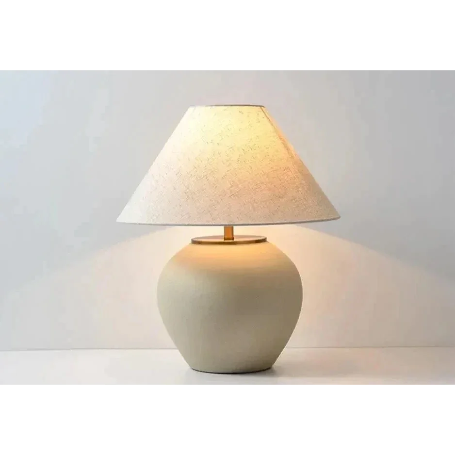 Luxury Ceramic Led Table Lamp | Polished Chrome Finish | Japandi Minimalism
