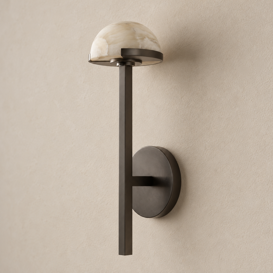 Alabaster Half Dome Wall Sconce