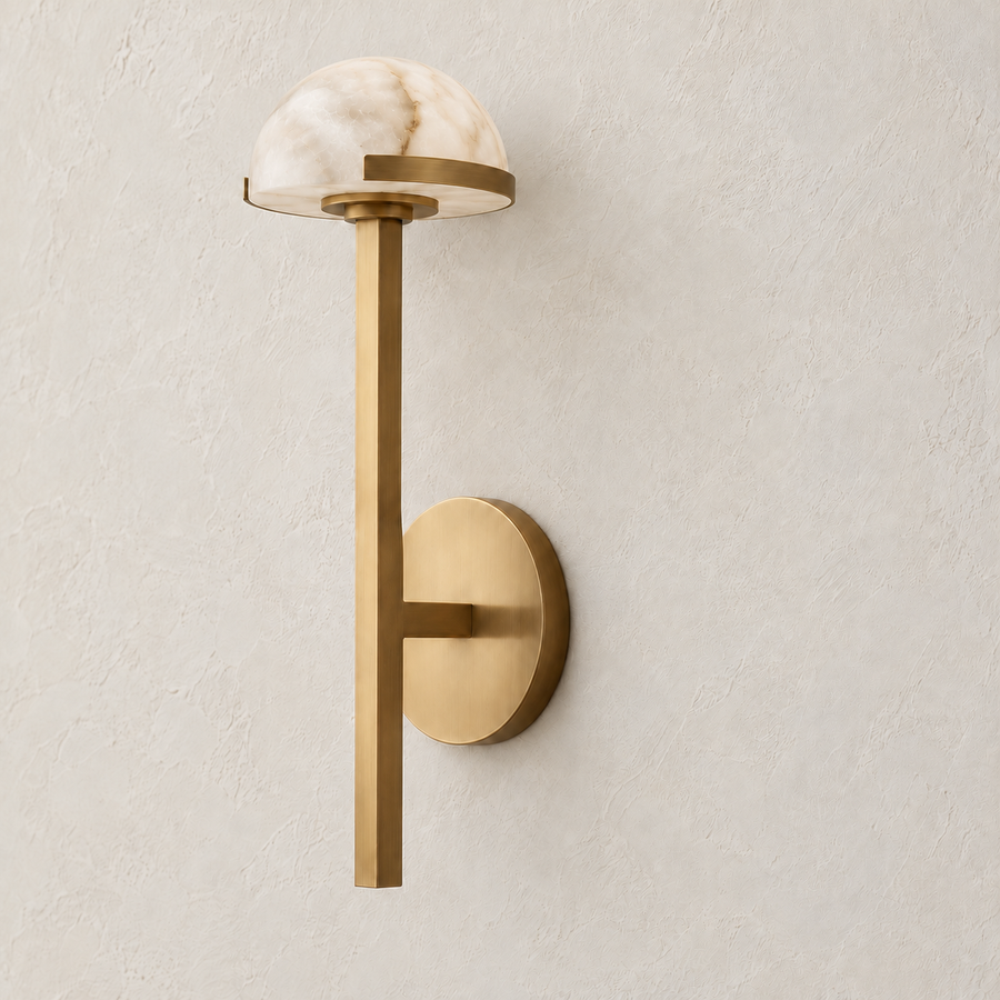 Brass & Alabaster Wall Sconce