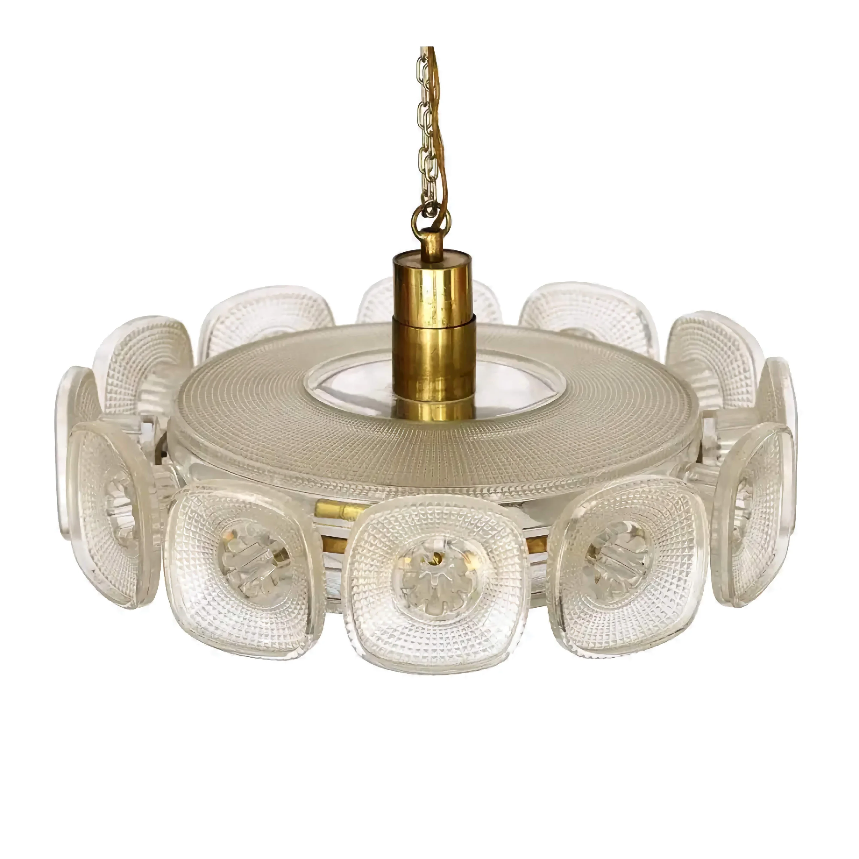 Art Deco Green Glass Chandelier | Statement Dining Light