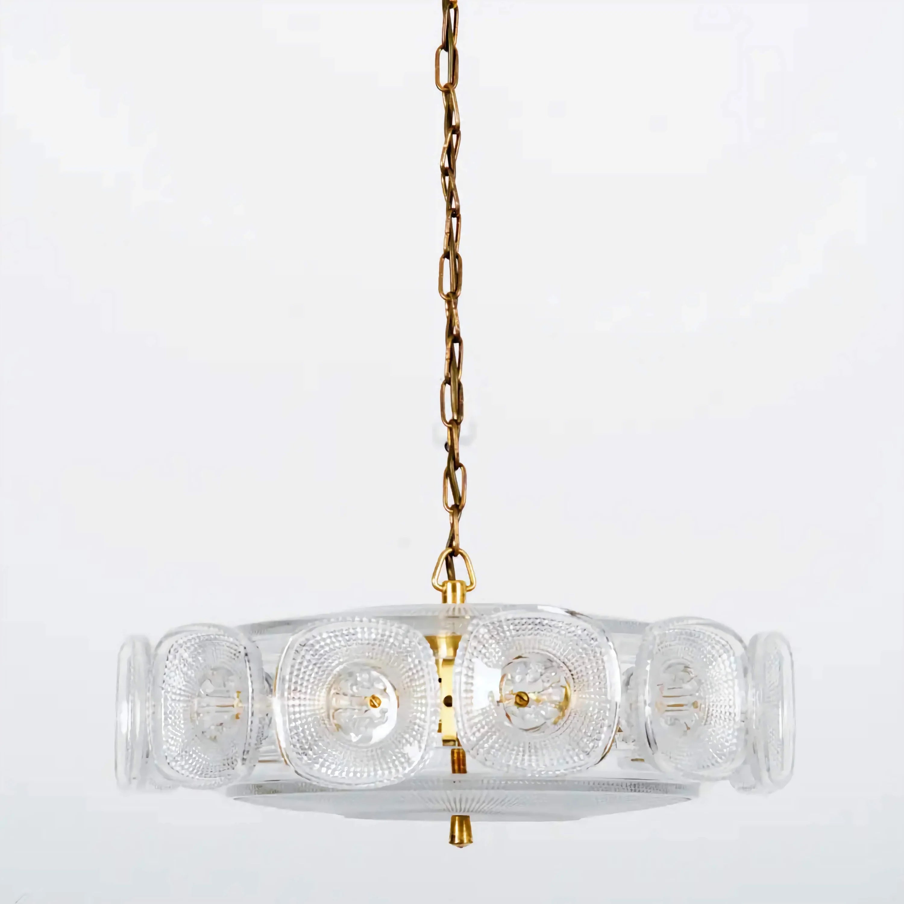 Art Deco Green Glass Chandelier | Statement Dining Light