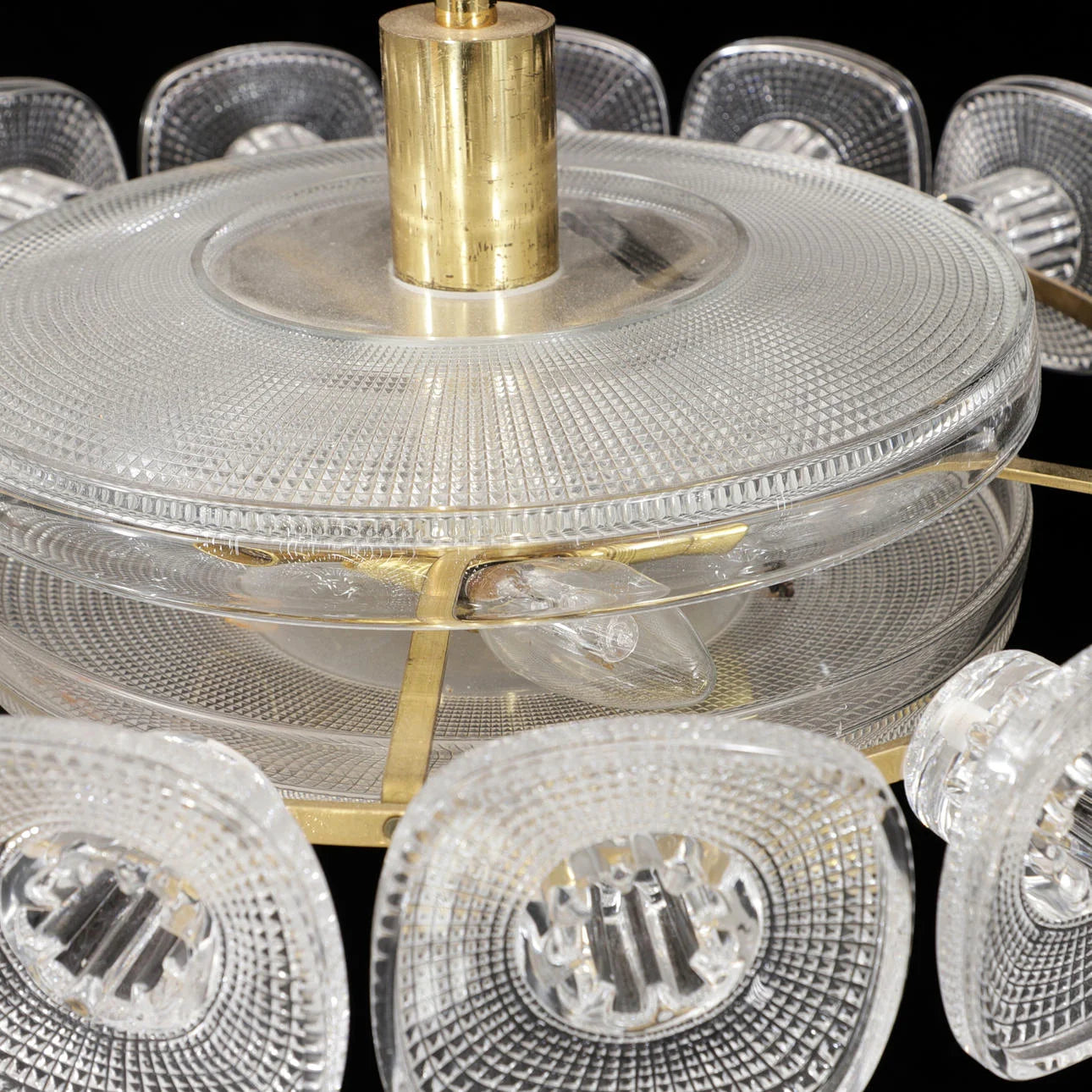 Art Deco Green Glass Chandelier | Statement Dining Light